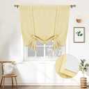 DriftAway Double Layer Linen Blackout Tie Up Curtains Thermal Insulated Fully Lined Balloon Roman Shade Bathroom Window Adjustable Rod Pocket for Small Window 31 Inch by 47 Inch Yellow