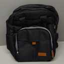 Qualyphant Extra Large Diaper Bag Backpack for Two Kids Twins - Expandable Baby Bag (26-36L), Dual Big Compartments - Includes Changing Pad & Stroller Straps, Unisex Black