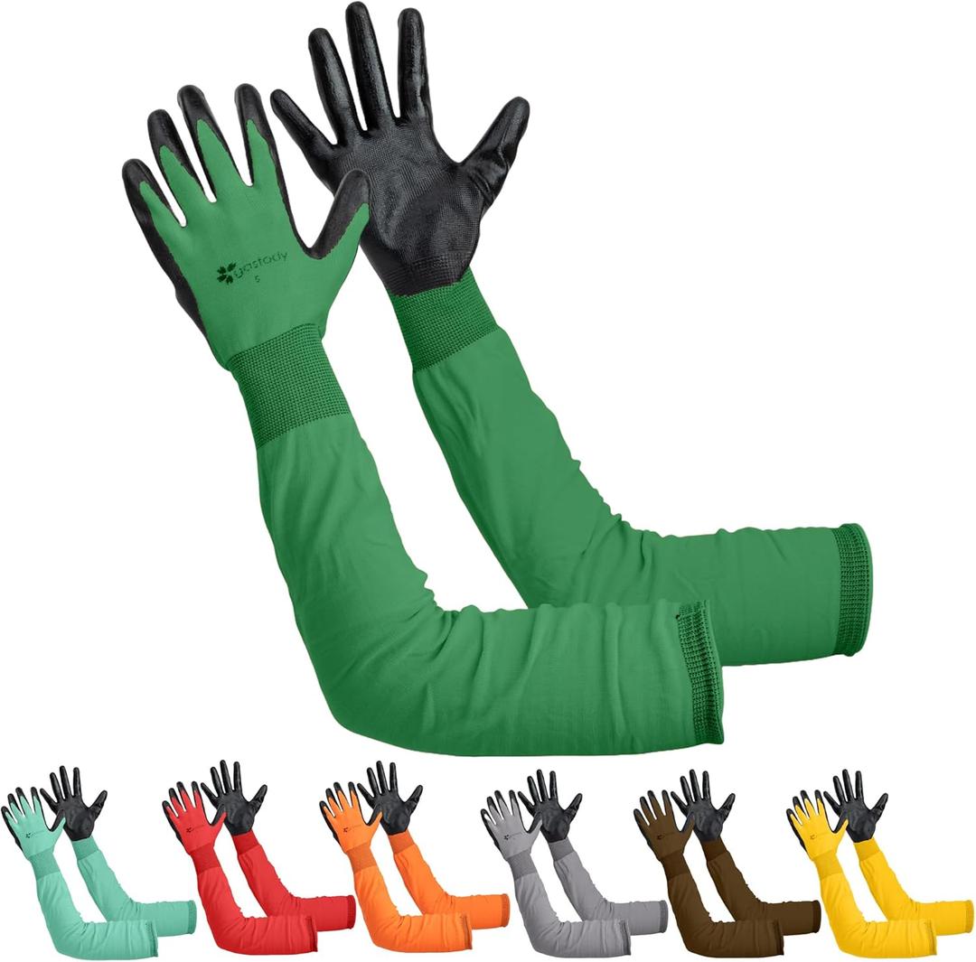 Long Sleeve Gardening Gloves Women and Men - Long Cuff Garden Gloves, Multipurpose Heavy Duty Outdoor and Indoor, XL