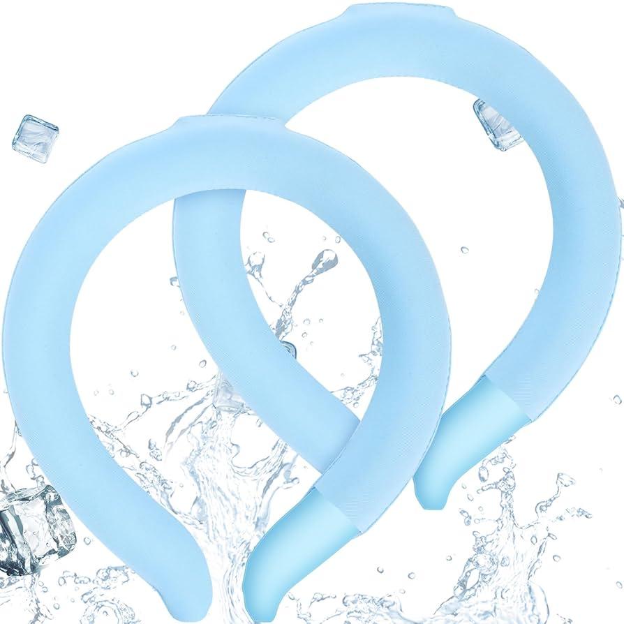 2 blue Neck cooling tubes with covers