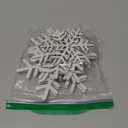 KIMOBER 8Pcs Winter Wooden Snowflake Decorations,White Glitter 3D Christmas Wood Snowflake Signs Tabletop Decor Tabletop Centerpiece for Home Xmas Party(White)