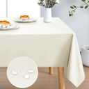 DWCN Rectangle Tablecloth - 30 x 60 Inch - Waterproof Stain and Wrinkle Resistant Washable Table Cloth, Decorative Fabric Table Cover for Kitchen Dining Room Party and Outdoor Use, Ivory