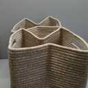 11 Inch Cube Storage Bins, Storage Cube Organizer Bins, Woven Cotton Rope Baskets for Storage, Storage Basket for Organizing Shelves, Square Baskets for Toys Nursery, Brown (Pack of 3)