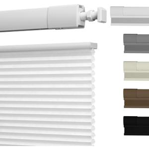 No Drill No Tools Cellular Shades Top Down Bottom Up Blackout Blinds for Windows Cordless Honeycomb Window Shades Easy to Install for Home, Light Filtering-White, Customized Size
