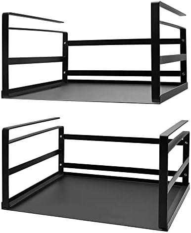 Nxconsu 2Pack Under Shelf Storage Basket Organizer Hanging Holder for Cabinet Pantry Kitchen Cupboard Desk Counter Bookshelf Organization Add-on Space Saver Heavy Duty Slide-in Black Large