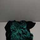 Simplee Christmas Velvet Green Dress Women Cocktail Classic Flare Short Sleeve Mini Dress V Neck A Line Ruffle Hem Tiered Bridesmaid Short Swing Dress with Pockets (Green L)Size Large