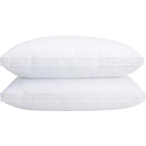 Vendare Set of 2 Standard Size Down Pillows - Goose Feather & Down Blend Pillows 440 Fill Power, 100% Cotton Cover, Hypoallergenic, Medium Support