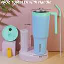 BJPKPK Insulated Tumblers With Handle And Straw 40oz Stainless Steel Travel Coffee Mug Tumbler Cups With Lid And Fruit Infuser,Sky Blue