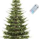 YITAHOME 6.5ft Prelit Aspen Fir Christmas Tree with Remote Control, Crystal-Decorated Prelit Christmas Tree with 900 PE&PVC Mixed Branch Tips, 11 Lighting-Modes, Green