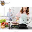 FOLI Square Glass Lid for Grill Pans with Steam Vent Hole - Fits Lodge Cast Iron Skillets 10.5inch/26.67cm Silicone Potholder- Square Tempered Glass Lid - Universal Replacement Cover Silicone Knob