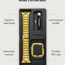 Fullmosa Bands Compatible with Apple Watch Band 41mm 40mm 38mm, Stainless Steel iWatch Band with Case for Apple Watch Series 9 8 7 6 5 4 3 2 1 SE3/2/1, Golden