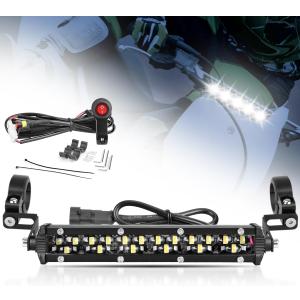 7 Inch Dual Row Dirt Bike Light Bar Kit for 7/8" 1.25'' Handlebars, LED Headlights Lightbar Kit Universal for Dirt Pit Bikes Ebikes ATVs 50cc 70cc 90cc 110cc 125cc