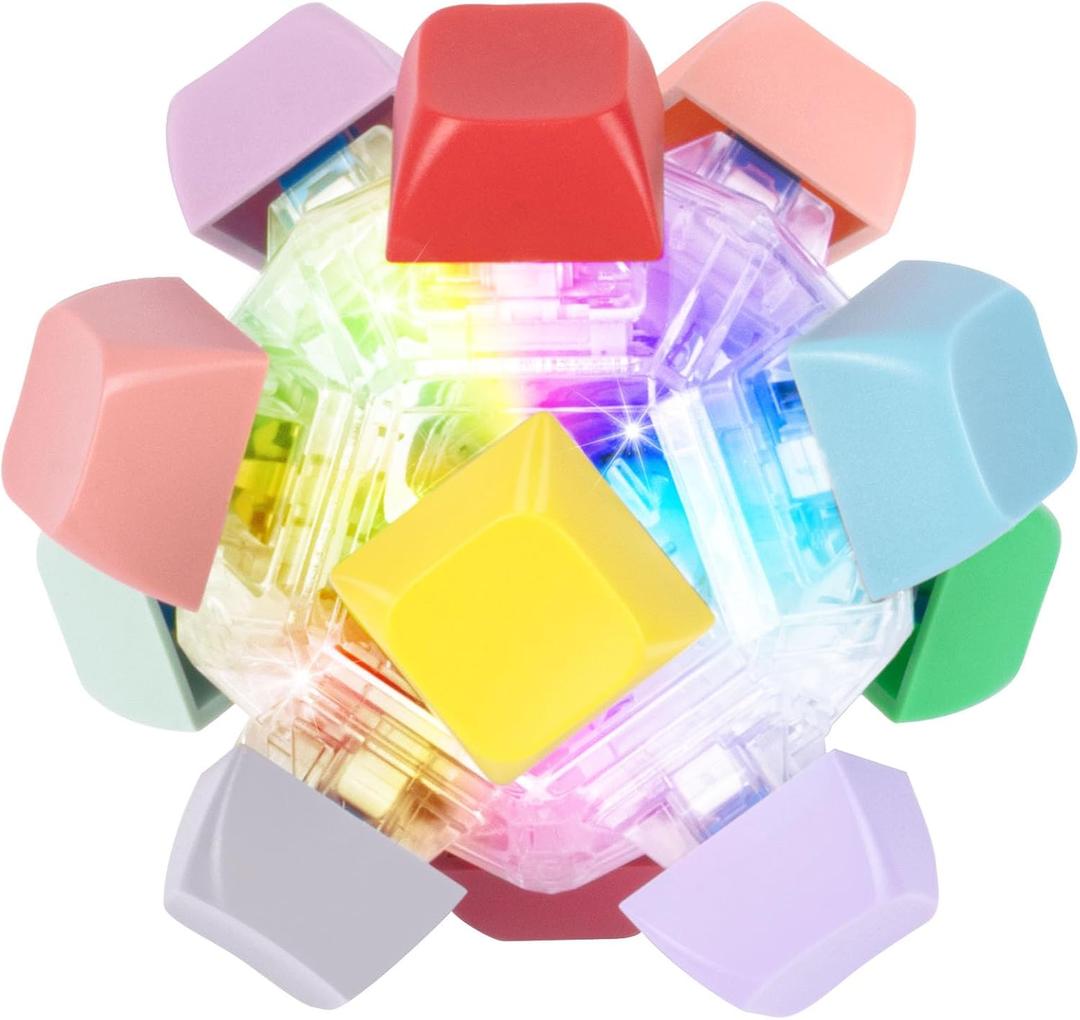 Keyboard Fidget Toy for Adults Keyboard Clicker with LED Light Fidget Stress Relief Sensory Toy (1P)