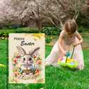 3 x Easter Garden Flag Happy Easter Bunny Garden Flag 12x18 Inch Double Sided for Outside Eggs Bunny Holiday Yard Outdoor Flag Decoration