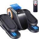 Under Desk Elliptical Machine, Quiet Seated Leg Exerciser for Home Office, Adults and Seniors, Remote Control, 12 Speeds, 3 Auto Modes, Forward/Reverse, Fully Assembled, Gray