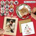2 x 2 DIY Dog Christmas Photo Frame Ornaments Gift Set, Gifts for Cat Lovers, Dog Mom, Pet First Christmas Ornaments for Tree Hanging, Car Hanging Ornament for Dogs, Cat Holiday Decoration Gifts (4'')