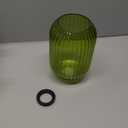 Battery Operated Lamp, Cordless Table Lamps for Home Decor, Battery Powered Nightlight with LED Bulb, Decorative Glass Beside Lamp for Bedroom Living Room-Green