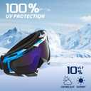 Skiing Motocross Goggles,Racing Riding Goggles ATV Dirt Bike,Ventilation Anti-Fog UV Impact Resistant for Adult (09-6 Series, Blue White Black Frame and Blue Lens)