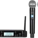 200-Channel Wireless Microphone System, Dual UHF Metal Cordless Mic Set, Long Distance,Auto Scan Frequency, Use for Karaoke Singing, Family Party,Church(ZM820)