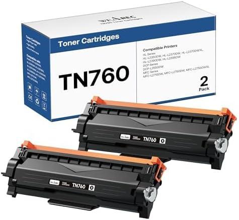 TN760 Toner Cartridges Replacement for Brother Toner TN-730/TN-760 Compatible HL-L2350DW MFC-L2710DW MFC-L2750DW HL-L2395DW HL-L2370DW DCP-L2550DW HL-L2390DW (Black, 2 Pack)