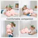 IdeaMeme 22" 3.5 lbs Weighted Dino Stuffed Toys, Cute Animals Plushie Dolls Pillow Gifts for Kids Adults (Pink)