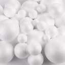 DIYASY 100 Pcs 2-8cm White Smooth Foam Balls for Arts & Christmas Ornaments,Polystyrene Round Balls for DIY Crafting and Decoration.