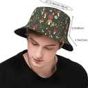 Chic Wildflowers Bucket Hat Summer Packable Fisherman Cap Beach Travel Sun Hat for Unisex Men Women (Green)