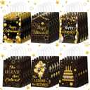 Kolldenn 24 Pcs Retirement Party Favors Bags Retire Gift Goodie Paper Bags with Handles Black Gold Happy Retirement Candy Treat Pouch for Retirees Farewell Going Away Party Decorations Supplies