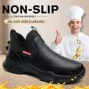 Men's Anti-Slip and Waterproof Work Shoes Comfortable Slip-on Shoes for Kitchen and Restaurant, Size: T100 