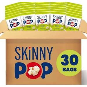 SkinnyPop Popcorn, Original, Whole Grain, Dairy-Free Snack, 0.65oz Bags (30ct)BB: 01/31/2026
