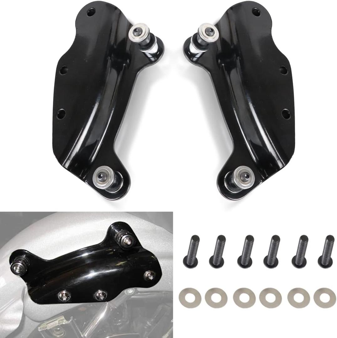 Black 4 Point Docking Hardware Kit Compatible with for 2009-2013 Harley Touring Road King Road Glide Street Glide Electra Glide 2010 2011 2012 4-Point Docking Hardware