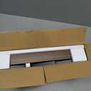 TEAMIX 42 inch Large [Dual] [Monitor] [Riser],Rustic Brown Extra Long TV [Stand Wood & Steel Desktop [Riser] with Storage for [Dual] Screen Office Desk Organization