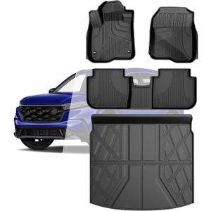 Floor Mats & Cargo Liner Fit for Honda CRV 2023-2025 2026 All Models (Include Hybrid) - Custom Fit All Weather Floor Liners & Trunk Mat (Upper Deck) 2025 CR-V Accessories Full Set Car Mats