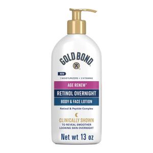 Gold Bond Age  Retinol Overnight Body & Face Lotion, With Retinol & Peptide Complex, 13 oz.