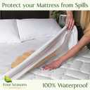 Four Seasons Essentials King Size Waterproof Mattress Protector - Cooling Viscose derived from Bamboo Fitted Sheet Mattress Cover - Quilted Jacquard Pad Protects from Dust Allergens (White)