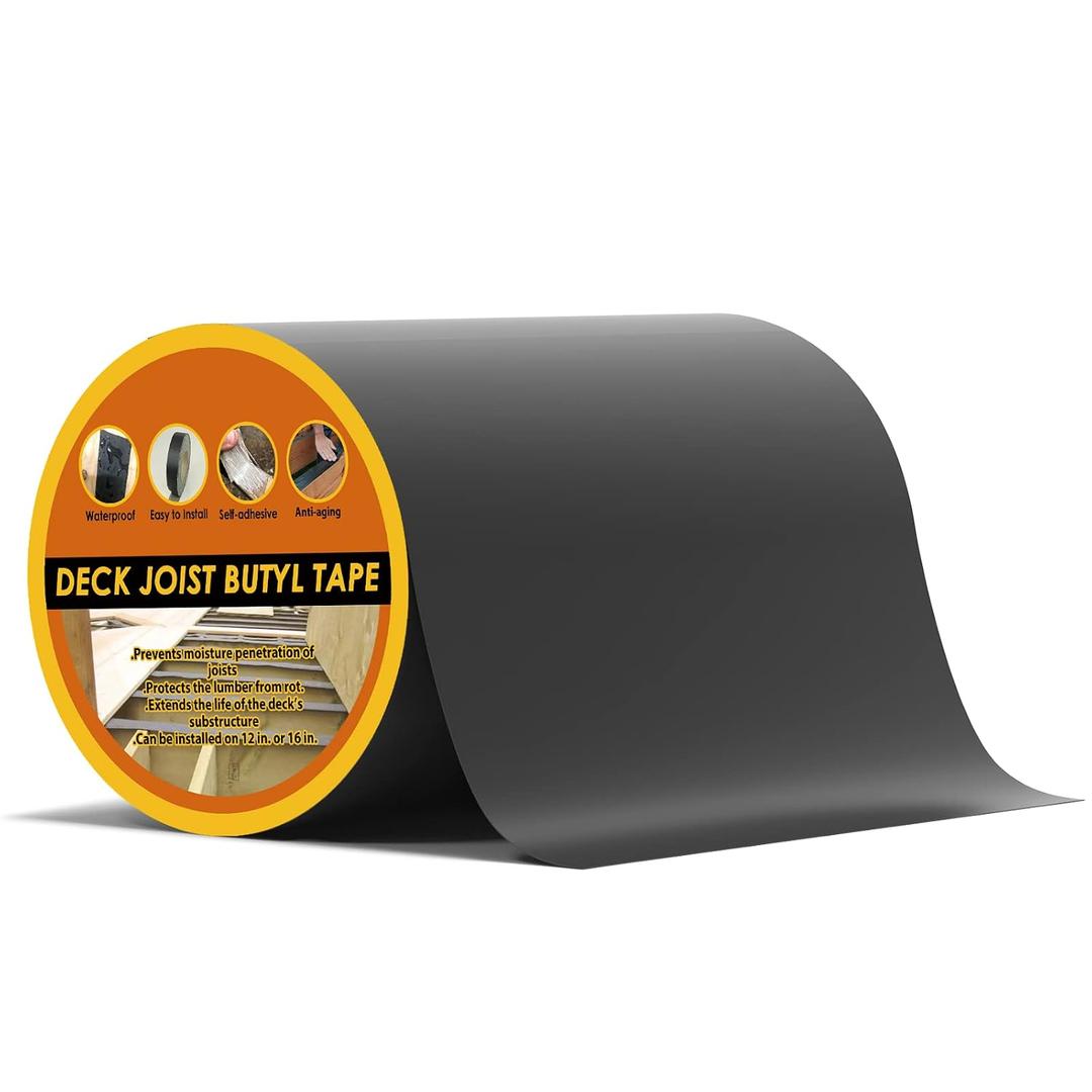 Deck Joist Tape, 6" x 50' Butyl Tape for Deck Joists, Waterproof and Weather Resistant Self-Adhesive Joist Tape for Wood Beams and Joists, Anti-Corrosion Decking Tape- 1 Pack
