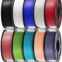 ANYCUBIC PLA Filament 1.75mm Bundle, 3D Printer Filament 1.75mm Dimensional, Black, White, Clear, Red, Blue, Pink, Tropical Turquoise, Peach Pink, Interstellar Violet, Spring Leaf, 10KG in Total