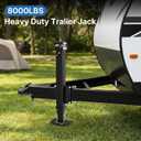 8000 lbs Heavy Duty Trailer Jack with Drop Leg, 28.6" Lift, Bolt-On Design - 20-24V Cordless Drill Compatible & Manual Crank Handle for Utility, Boat, Yacht, RV & Horse Trailers, Black