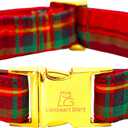 Lionheart glory Christmas Plaid Dog Collar, Dogs Collar Adjustable Soft and Comfortable Collars for Large Dogs Girl or Boy Pet Gift Fall Collar Dog (Large (Pack of 1)