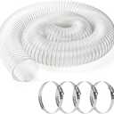 4" x 10' PVC Dust Collection Hose Clear Flexible Fume Debris Vacuum Collection Hose with 4 Clamps for Woodworking Dust Collection Systems (4inch/10 FT)