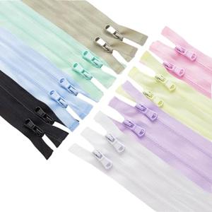 Wonesifee 9 pcs #3Nylon Coil Separating Zipper 32inch Reverse Invisible Zippers Bulk 32" for Sewing Jackets Clothing Gym wear Trench Coats, Mix 8color 2pcs Each 80cm