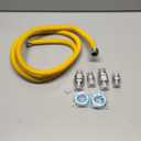 AMI PARTS 72" Flexible Gas Line Kit Yellow Coated, Gas Hose Connector Kit for Dryer, Stove, Water Heater,5/8" OD(1/2" ID) Stainless Steel Gas Line with Connector 1/2" MIP &1/2"FIP & 3/4"MIP Fitting