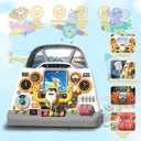 Mostop Toddler Steering Wheel Toy with Lights and Sounds: Interactive Airplane Dashboard for Kids, Jet Pilot Simulator Driving Toy for Boys Girls 3+, Pretend Play Flying Toy for Toddlers Birthday Gift