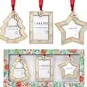 Laraine Christmas Tree Ornaments 3 Pieces  Decorative Hanging 2025 Star Pendant with Small Picture Frame Insert for Baby and Pet Holiday Keepsake Gift (Gold (2025))