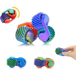 2pcs 3D Printed Gear Stress Relieving Toy, Fidget Toys for Kid & Adult, Anxiety Relief Items Ideal for Autism & ADHD, Portable Sensory Toy Tool for Anxiety & Focus Perfect Christmas Birthday Gift