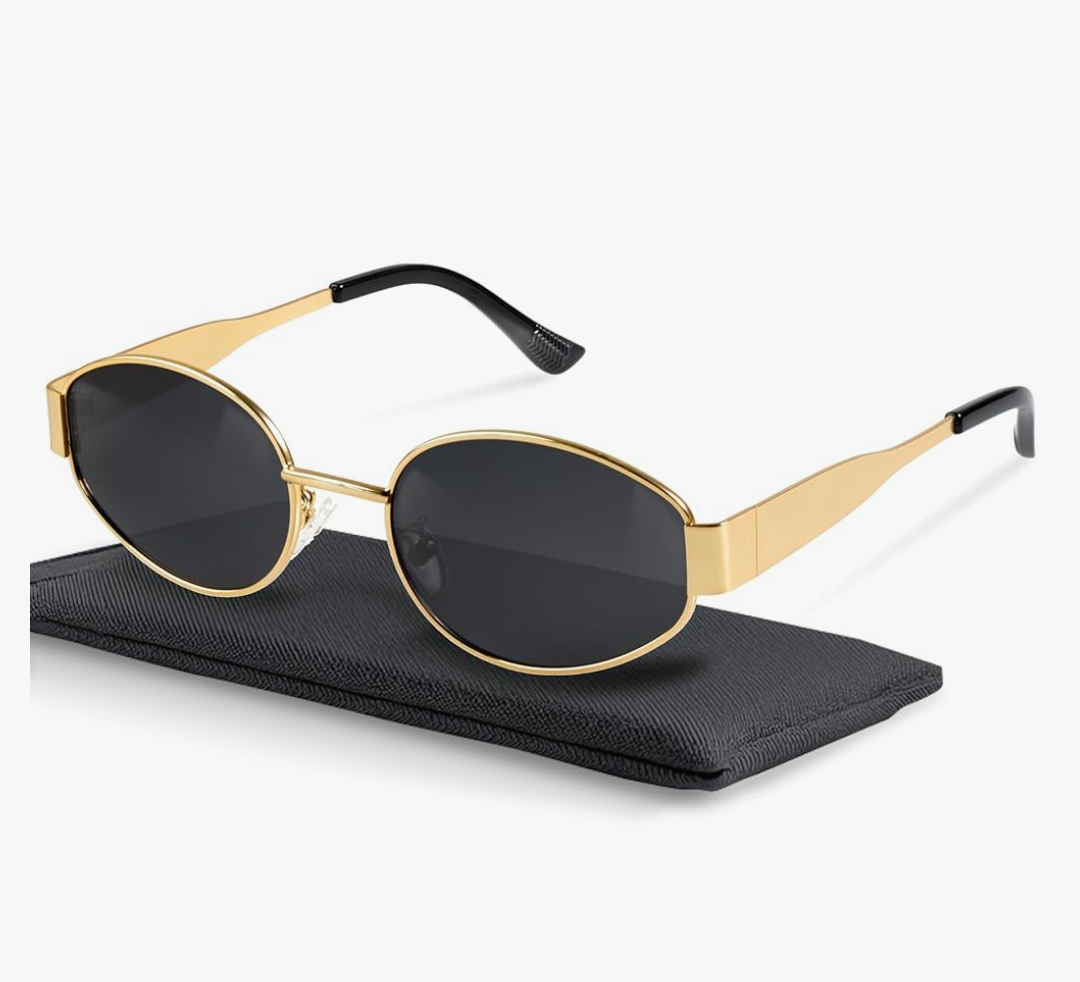 livho 2025 Trendy Oval Sunglasses - Stylish Polarized Shades for Everyday - Retro Metal Frames