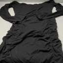 Women's Off Shoulder Bodycon Mini Dress Elegant Long Sleeve Ruched & Ribbed Tight Fit Clubwear for Cocktail Party,Date Night (Medium, Black)