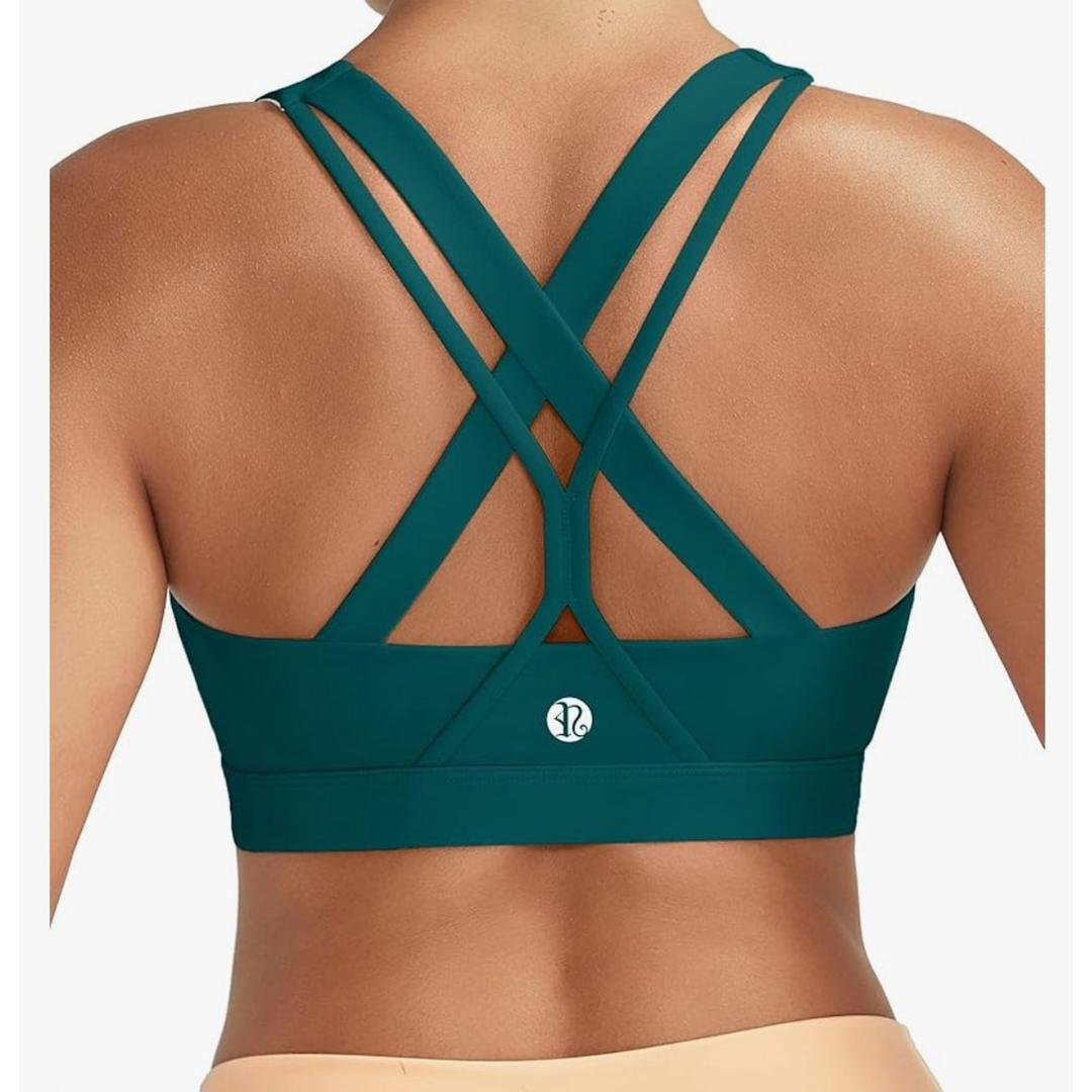 RUNNING GIRL High Impact Sports Bras for Women, High Support Running Strappy Women's Sports Bra with Sewn in Pads XL