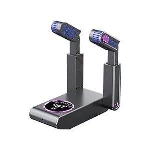 Shoe dryer, retractable shoe drying device with timer, effectively removes moisture, prevents odors, and keeps shoes and gloves dry and fresh.