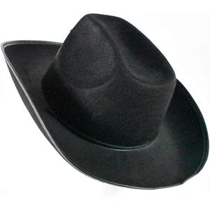 Classic Western Cowboy Hat for Men & Women, Felt Cowgirl Hat with Two Decorative Bands, Wide Brim, All-Season Wear (Black Chain)